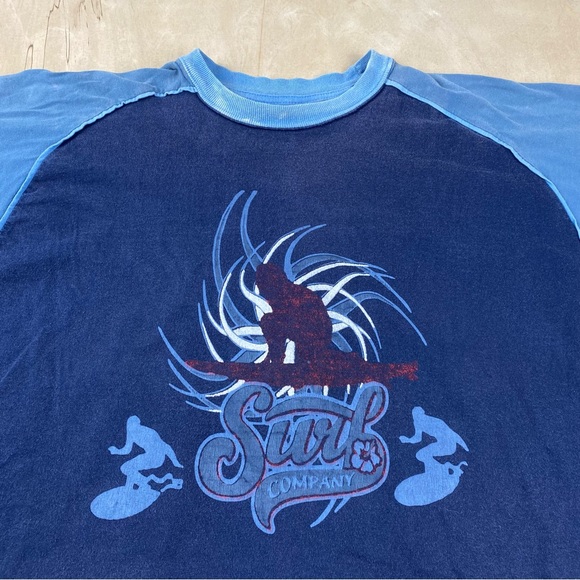 Vintage Hang Ten Surf Company Blue Large T-Shirt Beach Surf California Hawaii - Picture 3 of 5